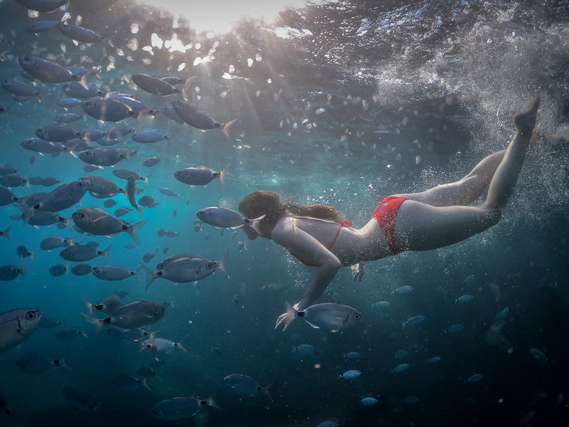 Snorkeling, underwater GoPro photo